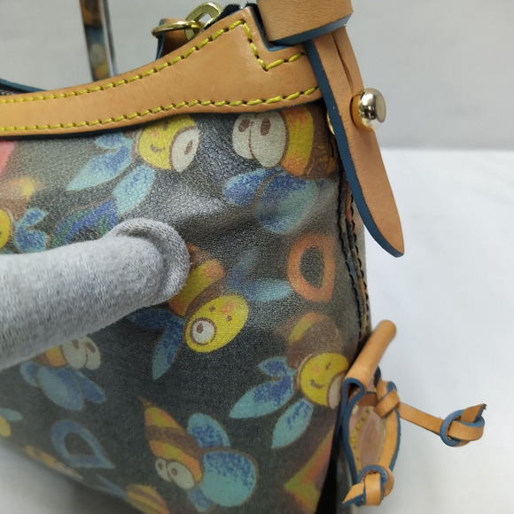 Dooney & Bourke Multicolor Bees Coated Canvas Leather Trim Hobo Shoulder Bag - Picture 16 of 16